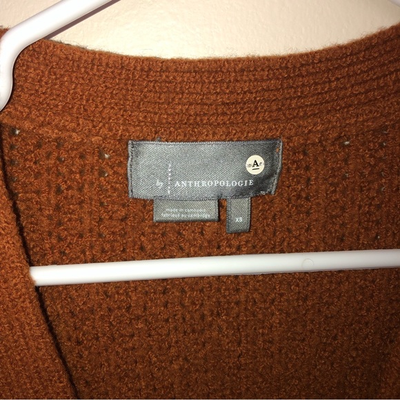 Anthropologie Burnt Brown Merino Wool Blend Cardigan - Picture 3 of 6